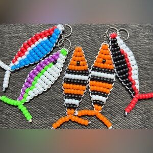 Colorful Beaded Fish Keychain (individual)